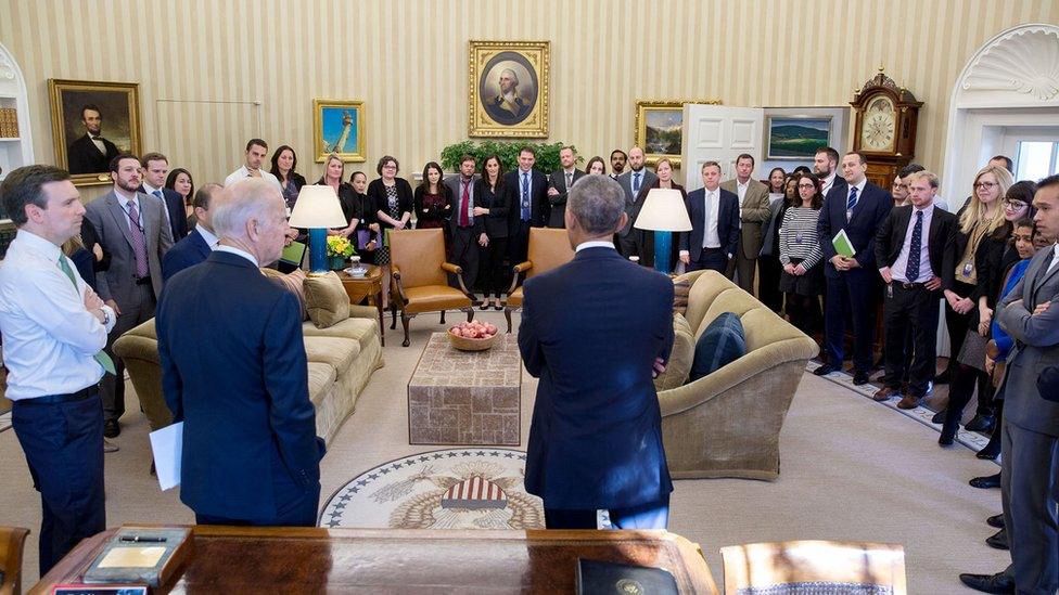 Me with President Obama in the Oval Office and the WH Comms team in 2016, as captured by the one and only Pete Souza. Many are crying, I’m smiling because I could not help but smile when I looked at President Obama.