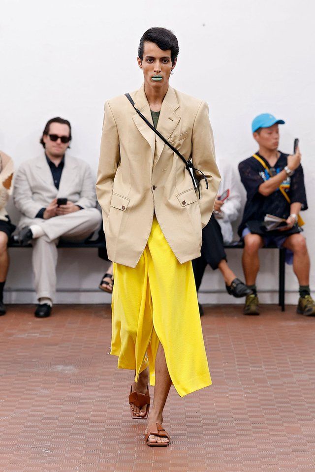 A male model featuring an ensemble from the brand, Setchu from their Spring/Summer 2026 collection, Milan Fashion Week Men's, June 2025. Photo: ShowStudio/Setchu 