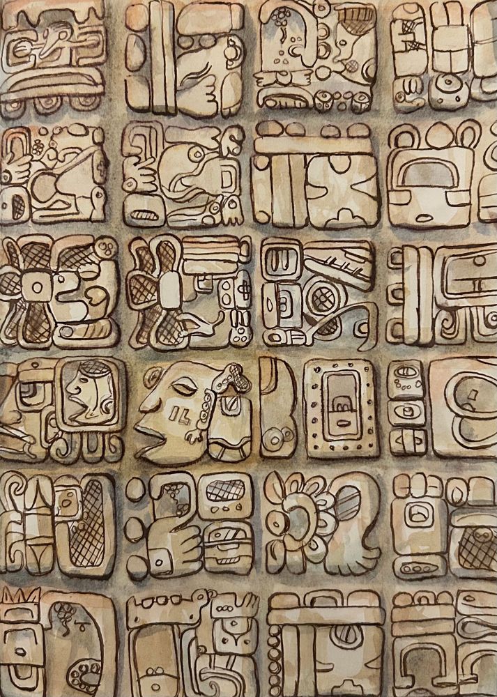 Maya hieroglyphs 