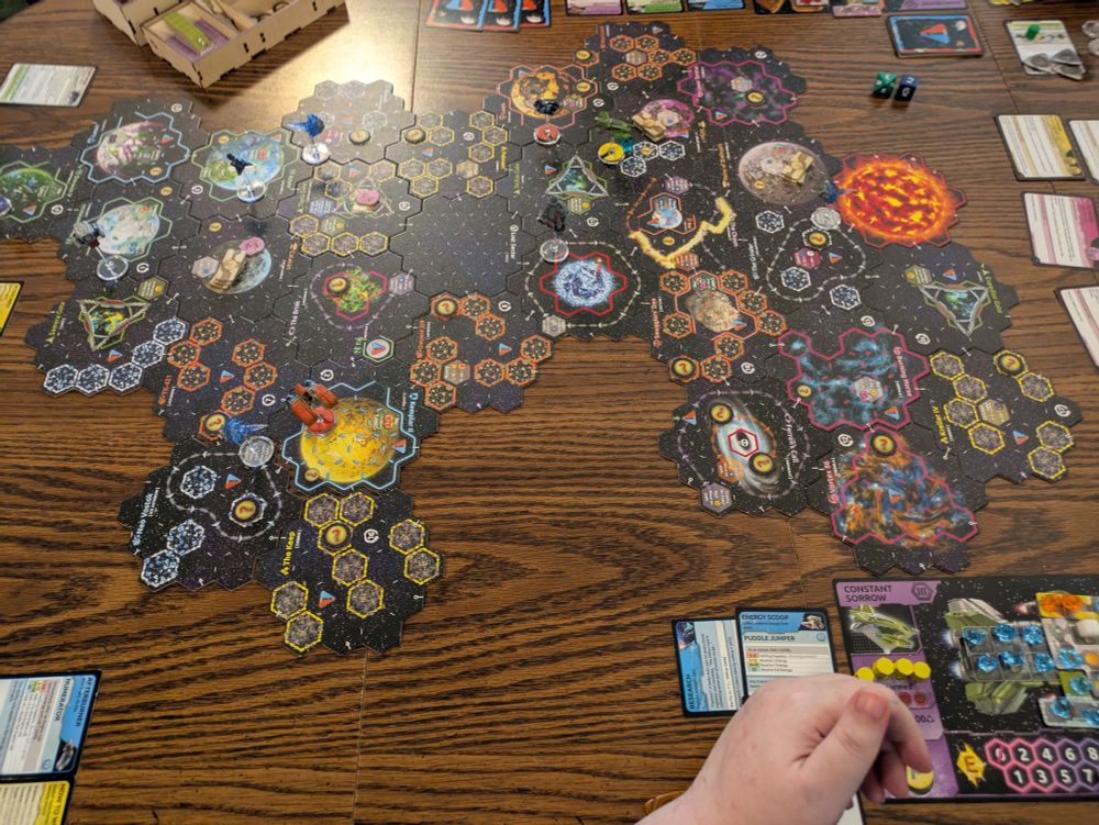 The final board of Xia: Legends of a Drift System! You can see in the lower right hand corner that I had a lot of ice damage. 