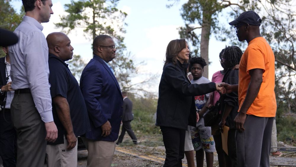 Harris hands out meals, consoles families as she surveys Hurricane Helene devastation in Georgia