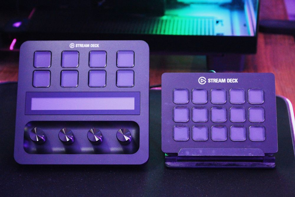 comparison photo of Stream Deck + and Stream Deck