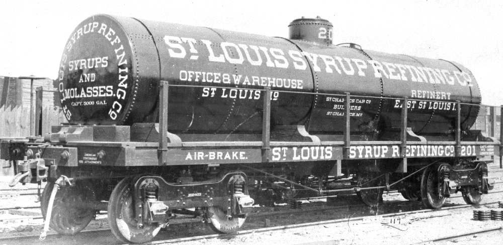 St Louis Syrup Refining Co tank car photo. 
