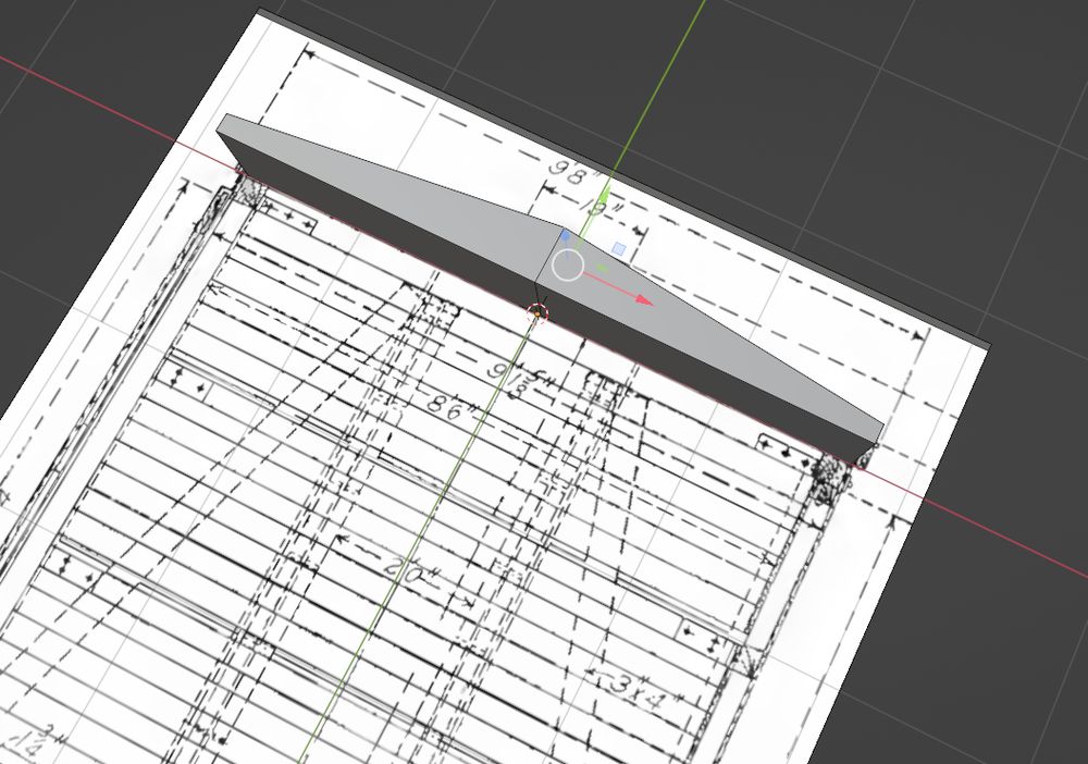 Image of a blueprint serving as a template for 3D modeling in Blender. 