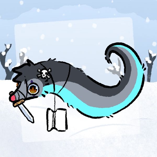 Cute wormie with sword and skull!!