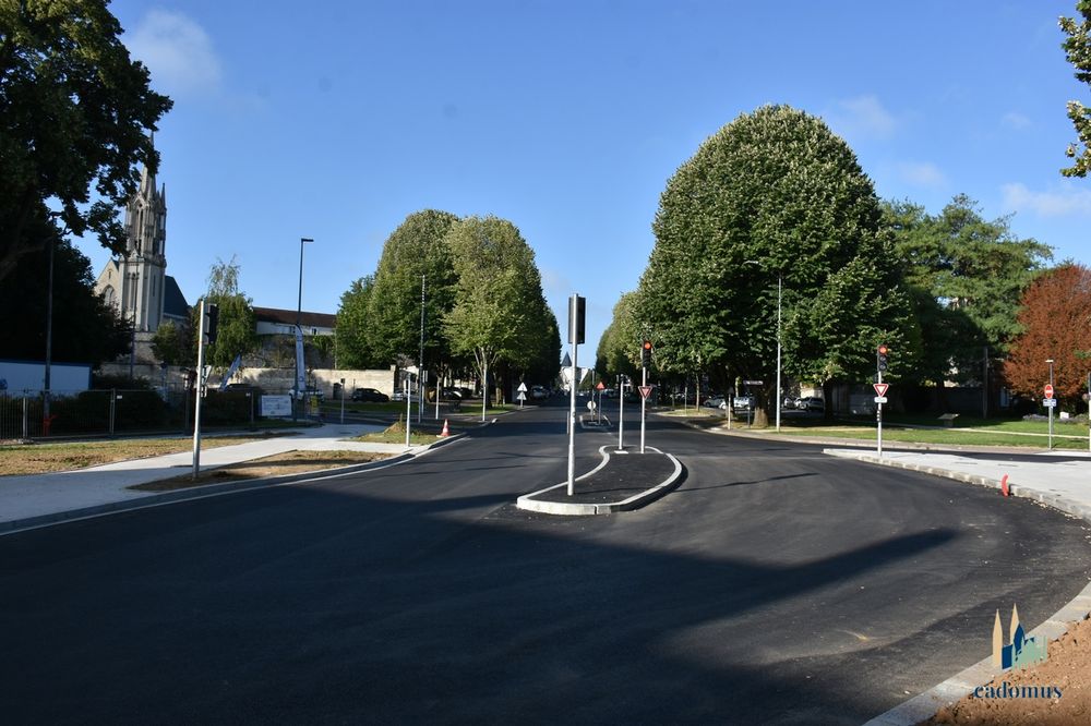 nouveau aménagement de la circulation place de la Mare à l'intersection des rues de Geôle/Gémare et Fossés Saint-Julien