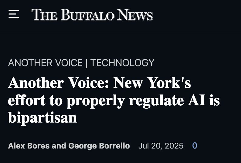 The Buffalo News
Another Voice: New York's effort to properly regulate AI is bipartisan
Alex Bores and George Borrello