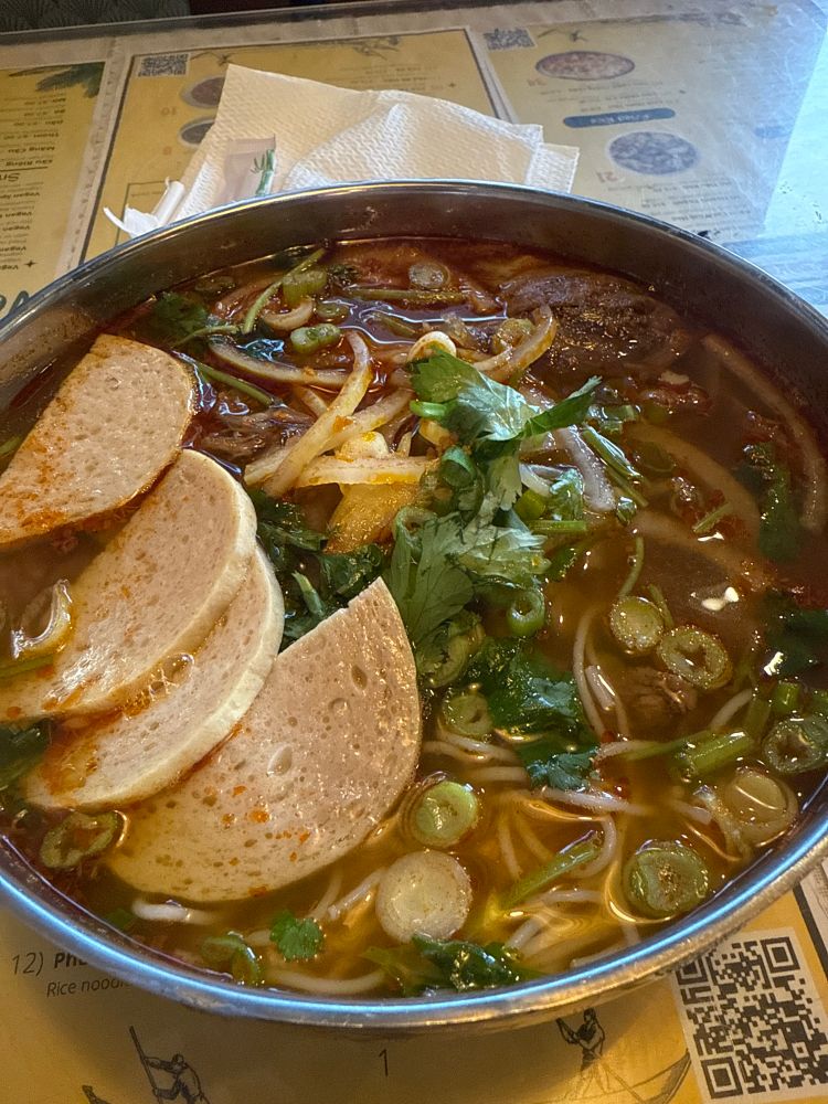 A bowl of bun bo hue