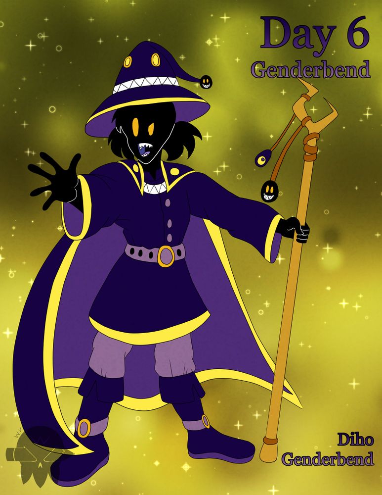 A shadowy young girl with wizard's clothes on.