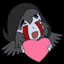 A Grim Reaper Girl holding a heart