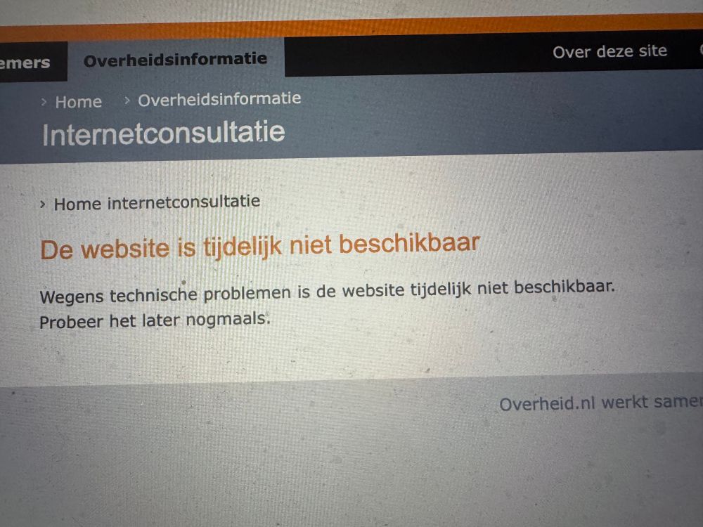 De website is tijdelijk niet beschikbaar