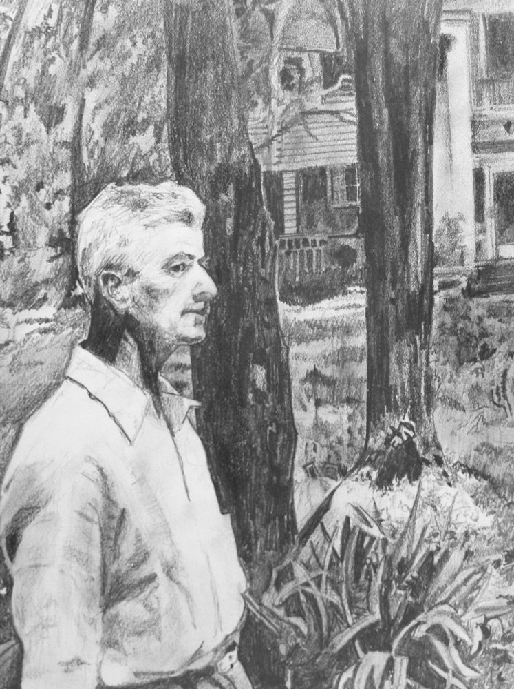 A picture of William Faulkner that I drew in charcoal 