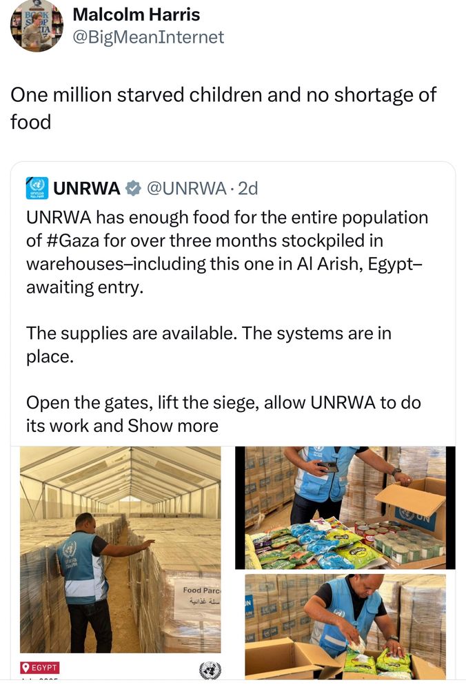 One million starved children and no shortage of food