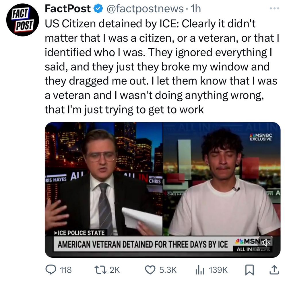 US Citizen detained by ICE: Clearly it didn't matter that I was a citizen, or a veteran, or that I identified who I was. They ignored everything I said, and they just they broke my window and they dragged me out. I let them know that I was a veteran and I wasn't doing anything wrong, that I'm just trying to get to work