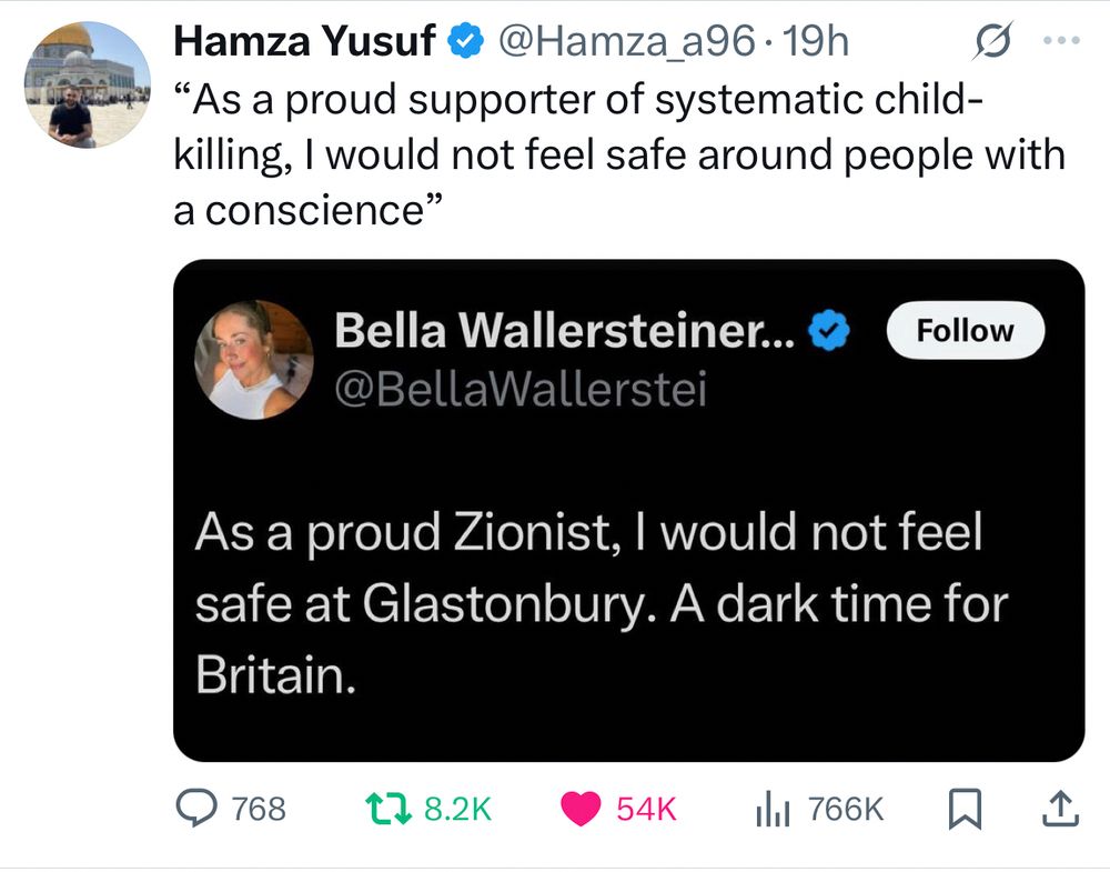 “As a proud supporter of systematic child-killing, I would not feel safe around people with a conscience”