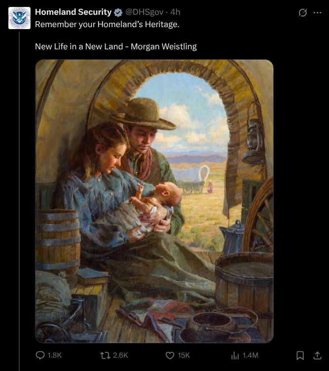 DHS: Remember your Homeland’s Heritage.

New Life in a New Land - Morgan Weistling