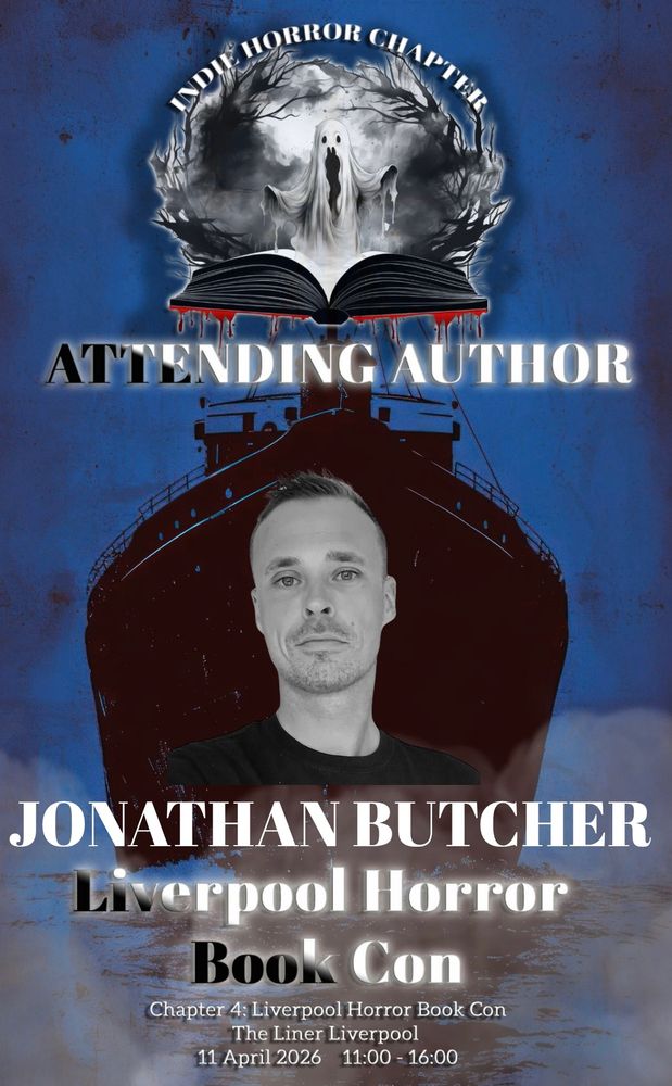Photograph of Jonathan Butcher, an author attending Liverpool Horror Book Con