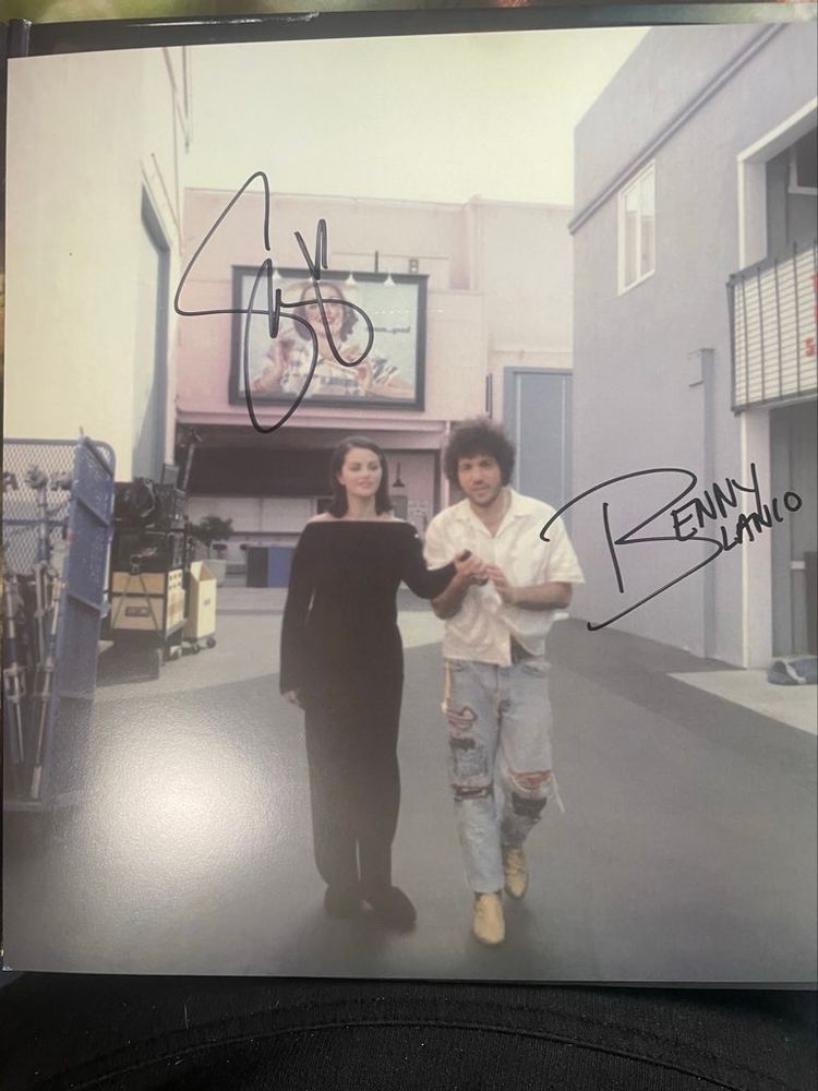 signed insert of selena gomez and benny blanco on the set of younger and hotter than me music video