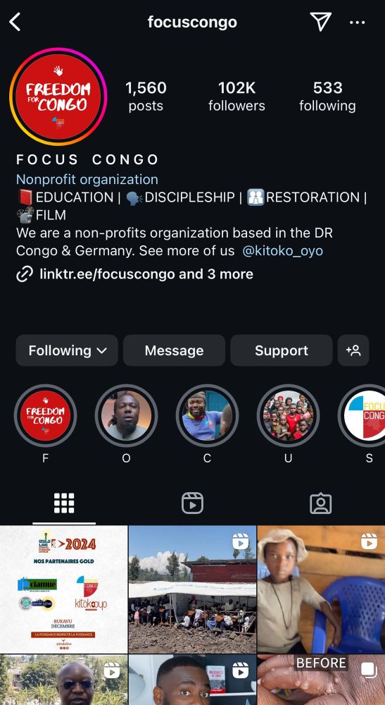 @focuscongo in instagram