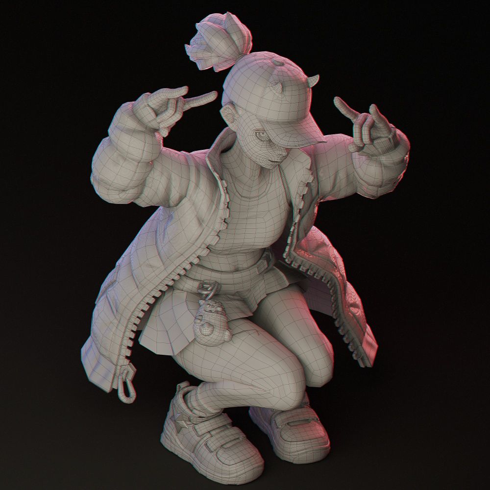 wires render of my OC Jupiter in a clay look