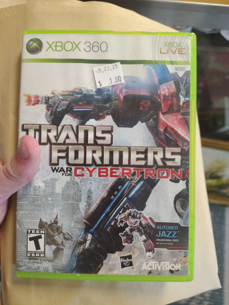 Transformers: War For Cybertron on the XBOX 360 for a single dollar