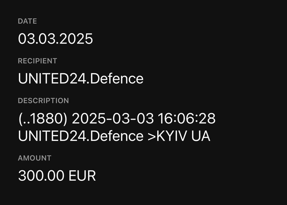 Screenshot of payment proof