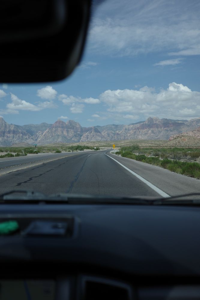 Driving along the desert