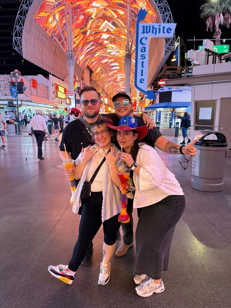 Myself, Skully, Luke and Mery at Freemont Street in Vegas