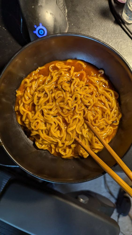 The ramen in a bowl