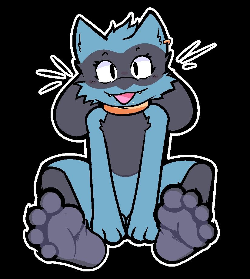 A cute riolu showing the beanz in color, facing viewer