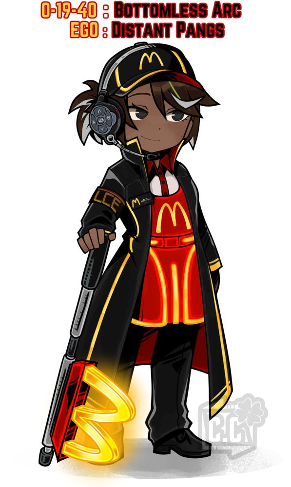 A joke rendition of a custom ego for lob corp/limbus company based on McDonalds