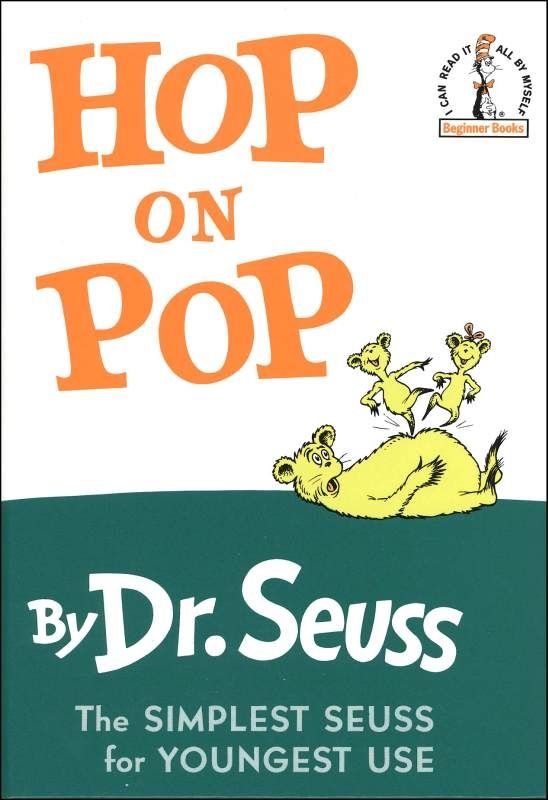 A picture of the Dr Suess book Hop on Pop. 