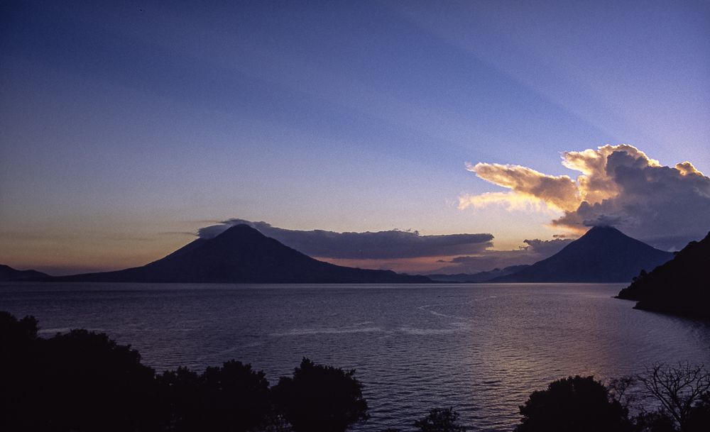 Lake Atitlan and the San Pedro Volcano, scanned slide from about 2005