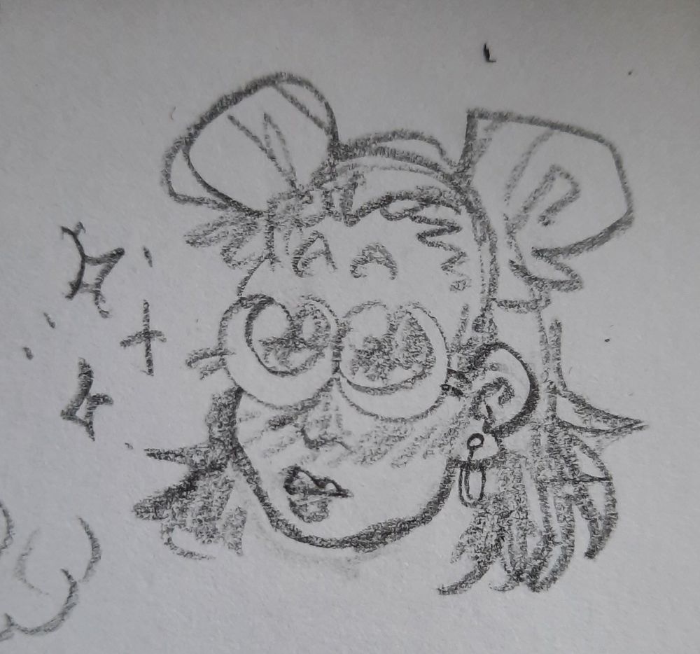 Pencil on paper doodle of Peach Chee