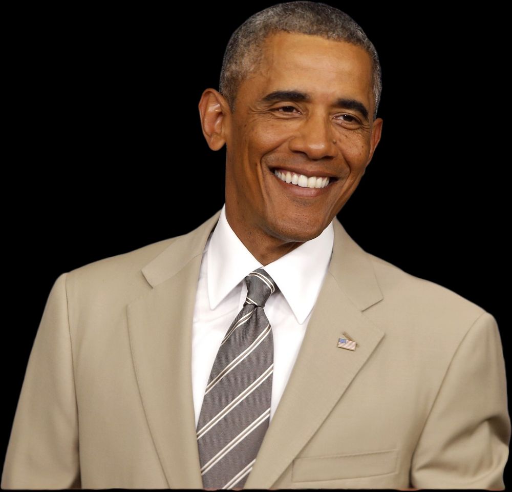 Barack Obama in a tan suit