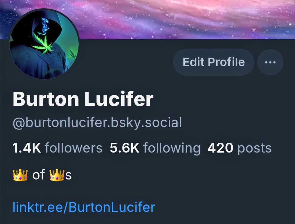 Snapshot of my profile page showing I've posted 420 times on BlueSky. Just some random number I picked.