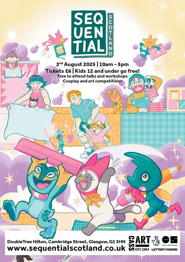 The poster for the Sequential Scotland comics fair.
