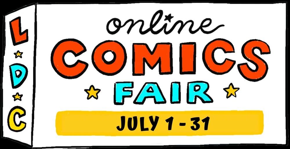 The logo for the LDComics Online Comics Fair running from July 1st-31st, 2025.