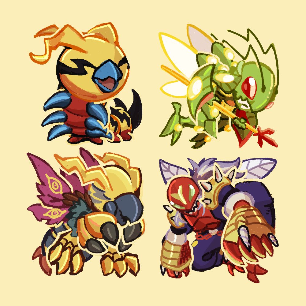 Kunemon – Flymon – JewelBeemon – BanchoStingmon 