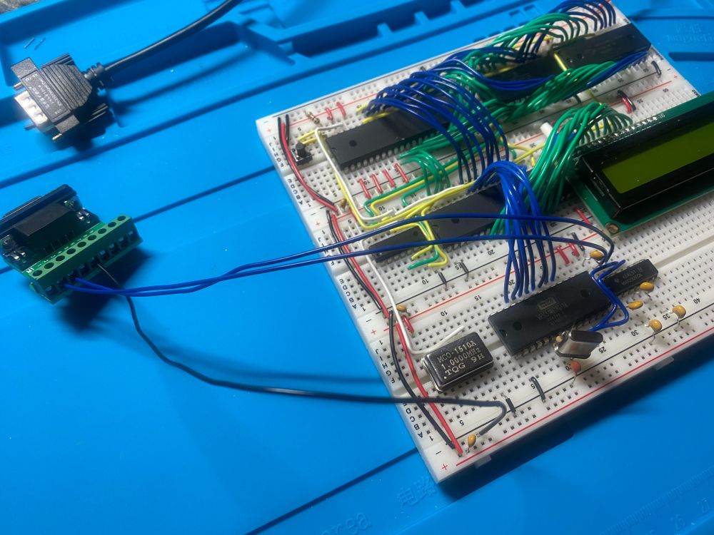 6502 with a newly installed ACIA for RS232 serial communication