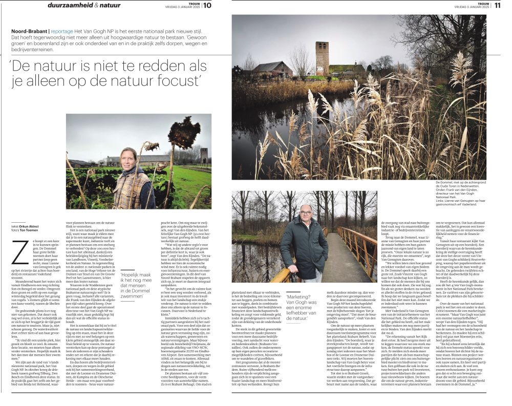 Artikel Trouw over Van Gogh Nationaal Park