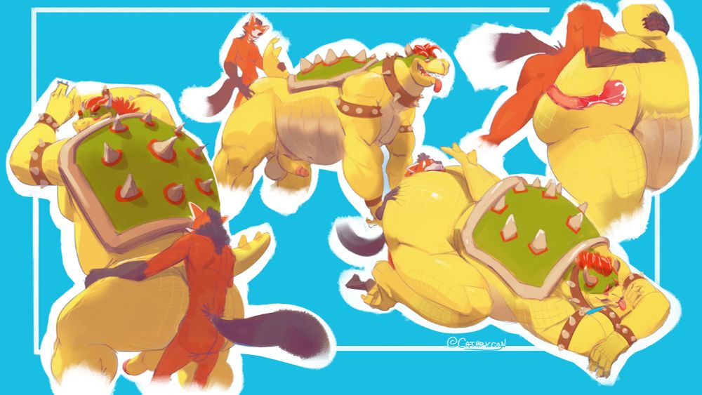Red Panda hanging out with Bowser cause he's very much appreciated.