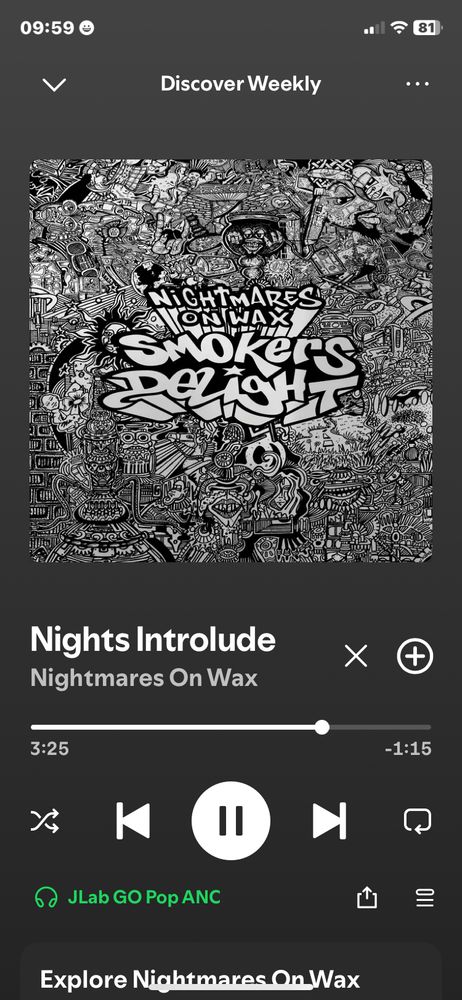 Cover image for the song ’Nights Introlude’ by Nightmares on Wax