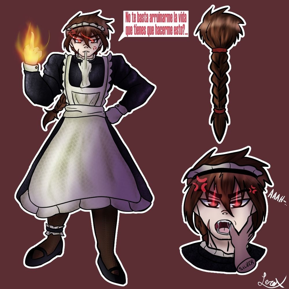 Un oc mio, llamado Jack, vestido de maid por perder una apuesta xd
