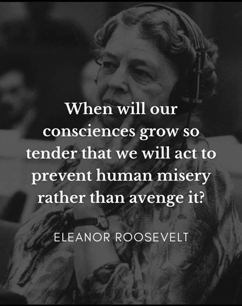Photo of Eleanor Roosevelt with her quote about conscience