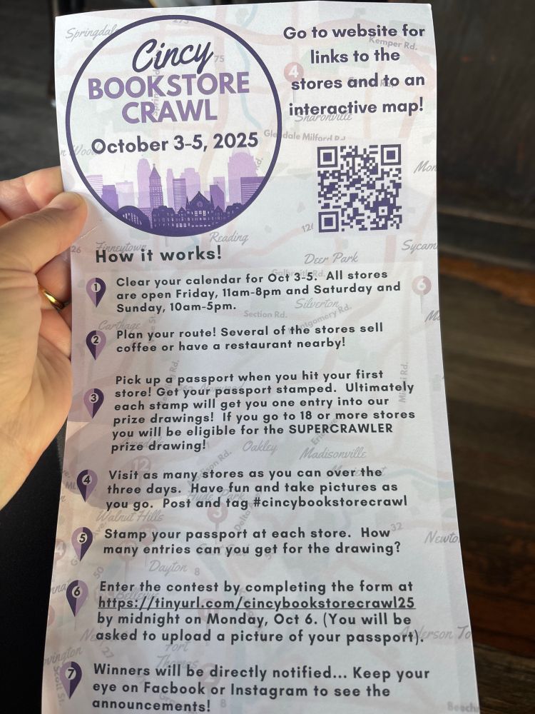 Flyer explaining how the Cincy Book Crawl works 