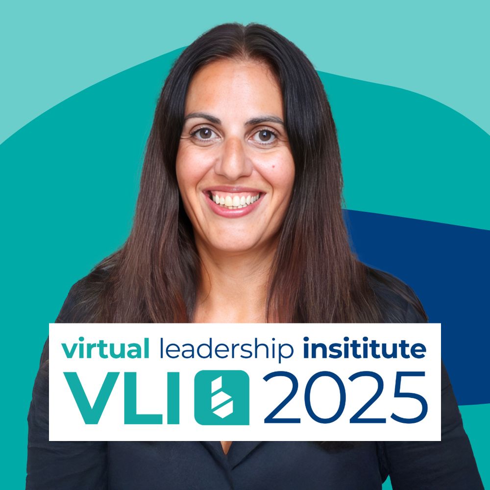 Portrait of a Nicora Placa with the logo of Virtual Leadership Institute VLI 2025 in the foreground.