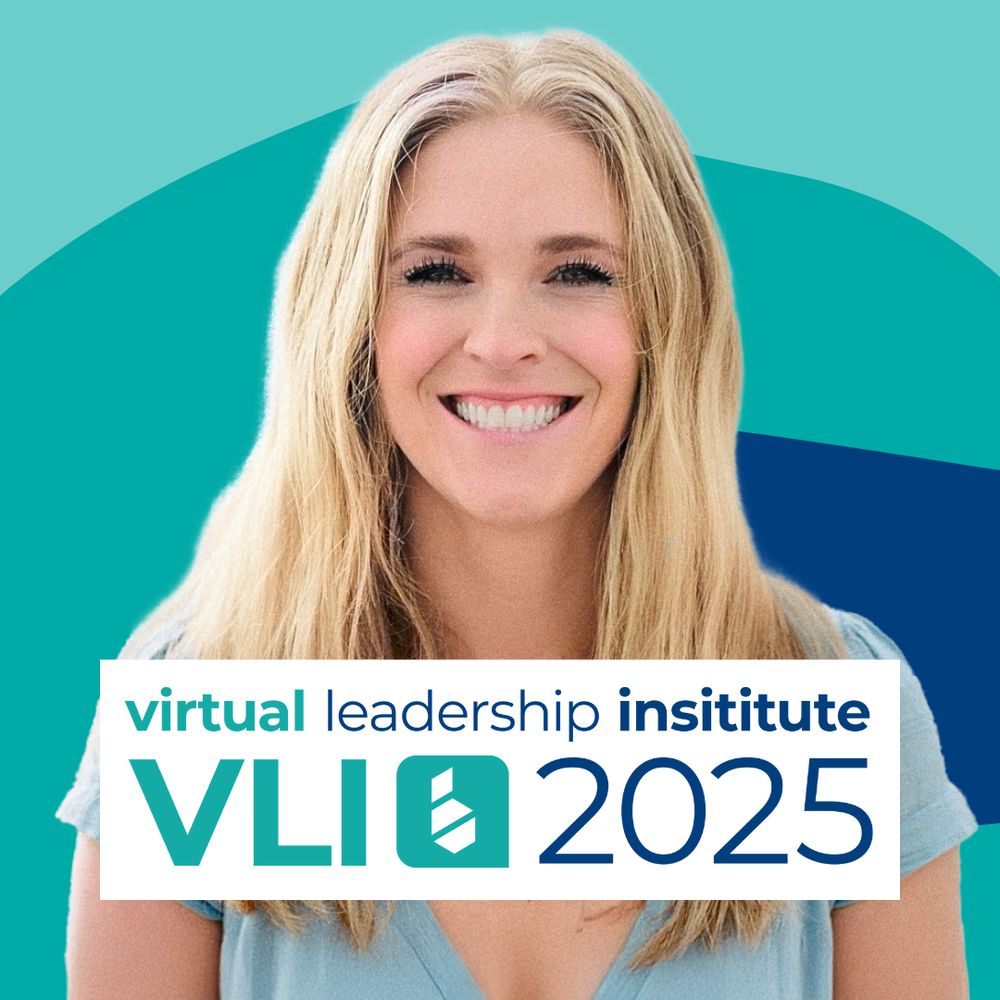 Promotional image for Virtual Leadership Institute VLI 2025 featuring Jessica Tufnell on a teal background.