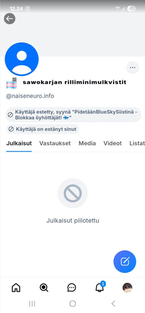 Ylläpidolle ja blokkiin @naiseneuro.info 


#PidetäänBlueskySiistinä