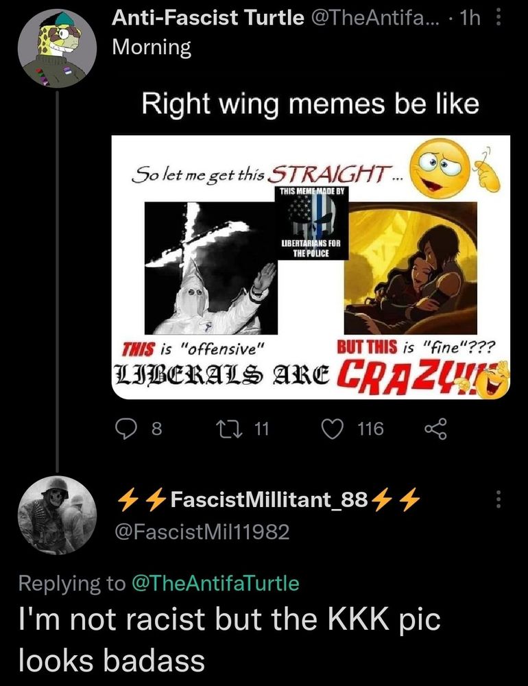 FascistMillitant_88: Im not racist but the KKK pic looks badass